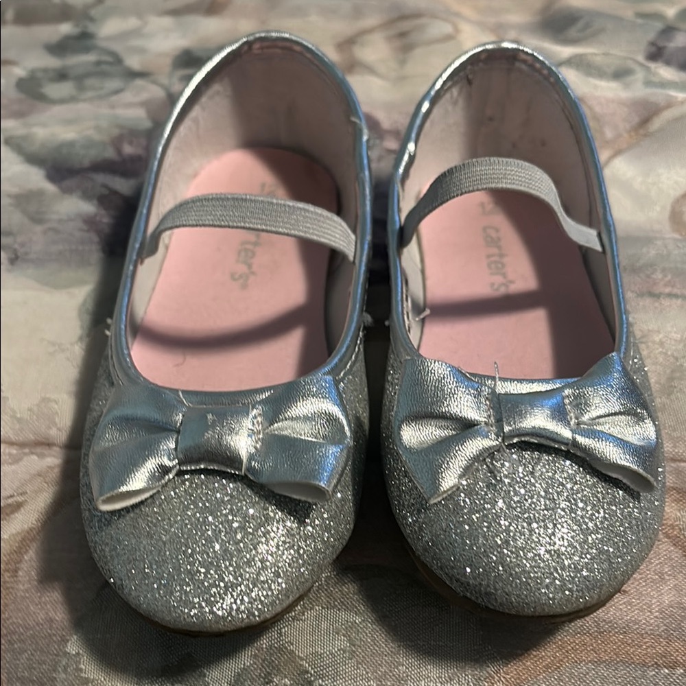 Carter's Silver Glitter Kids Shoes 12